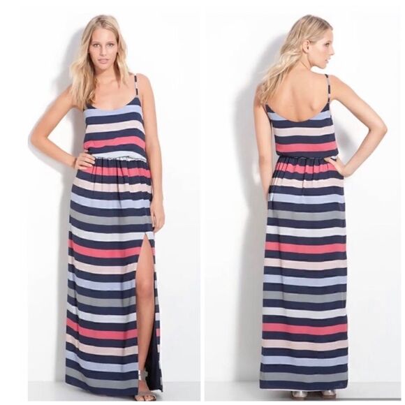 BCBGeneration Sleeveless Striped Maxi Dress - Picture 1 of 15